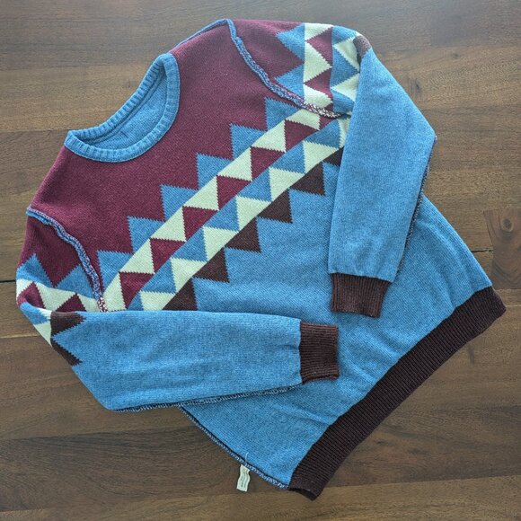 Barque NY Nordic Crew Neck Wool Winter Cabincore Cozy Snow Sweater L - Picture 5 of 5